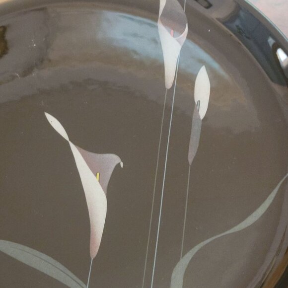 Mikasa Galleria Black Floral Platter 12" Handcrafted Japan Oven Safe - Picture 2 of 5